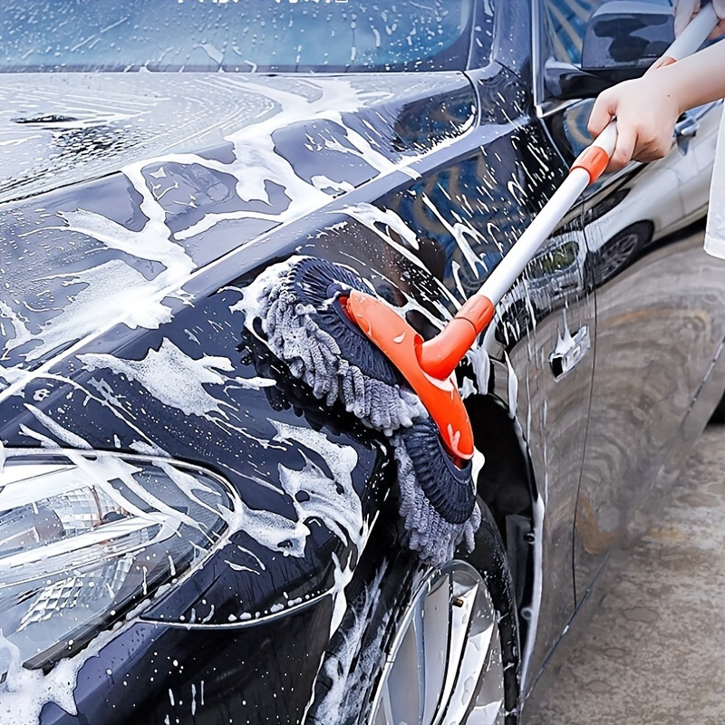 111.76cm Long Handle Car Wash Kit with Dual-Head Mop & Scratch-Free Replacement Heads - Complete   Set for Cars, RVs, Trucks,   Foam Applicator and Microfiber Mop, Car Cleaning Accessories