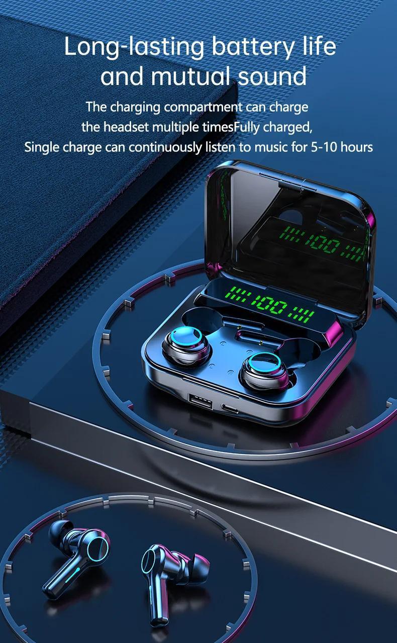  hd audio headphone hands free calls control earphone android ios devices gaming with charging case details 1