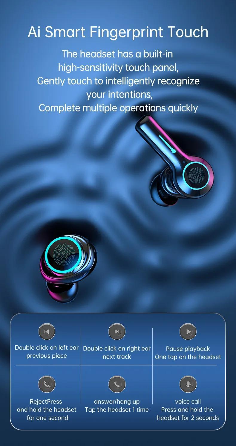  hd audio headphone hands free calls control earphone android ios devices gaming with charging case details 2