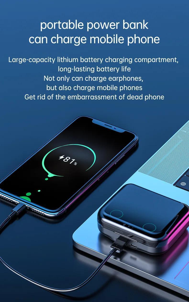  hd audio headphone hands free calls control earphone android ios devices gaming with charging case details 3