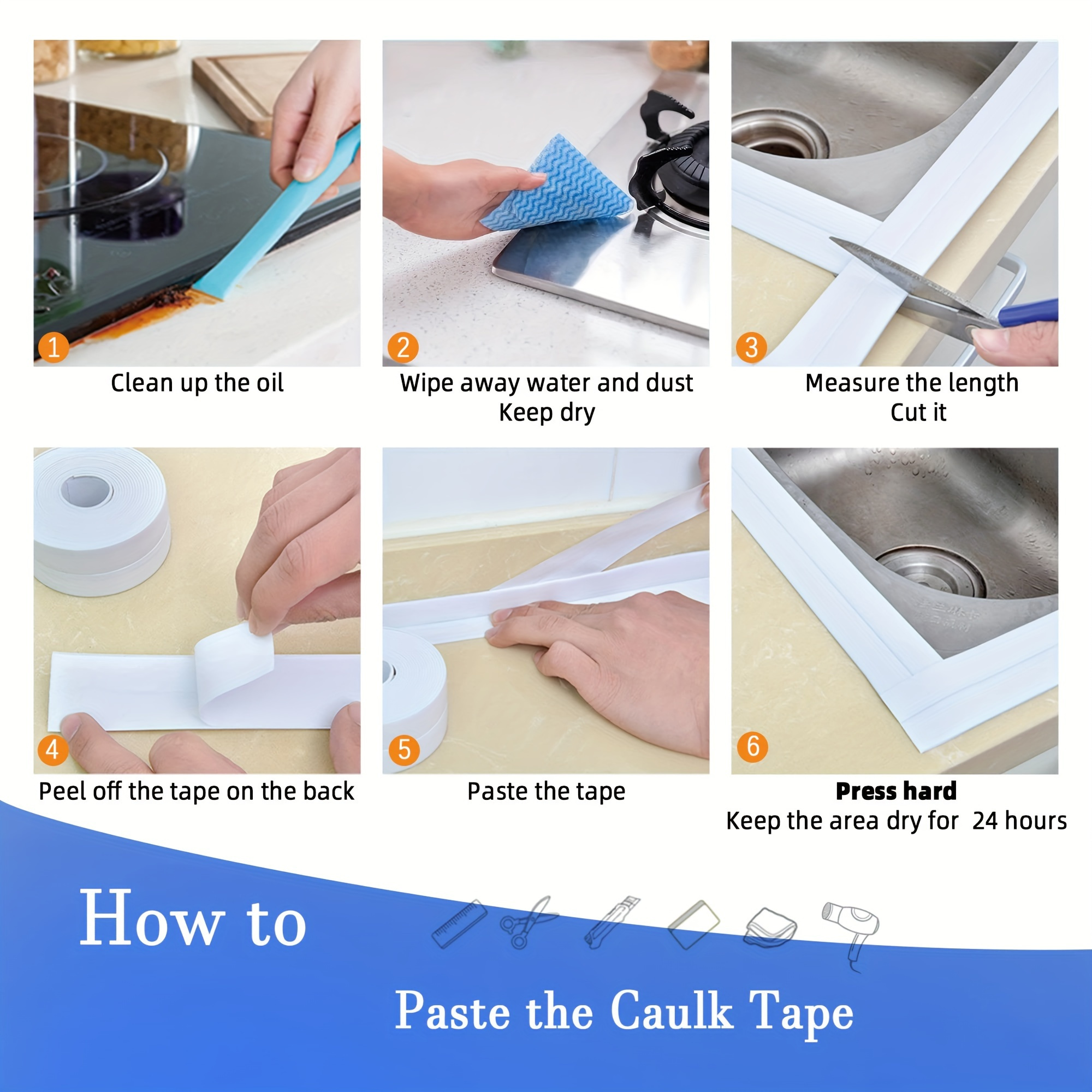 Marble Design Bath Toilet Caulk Tape Sealant Strip: Self - Temu