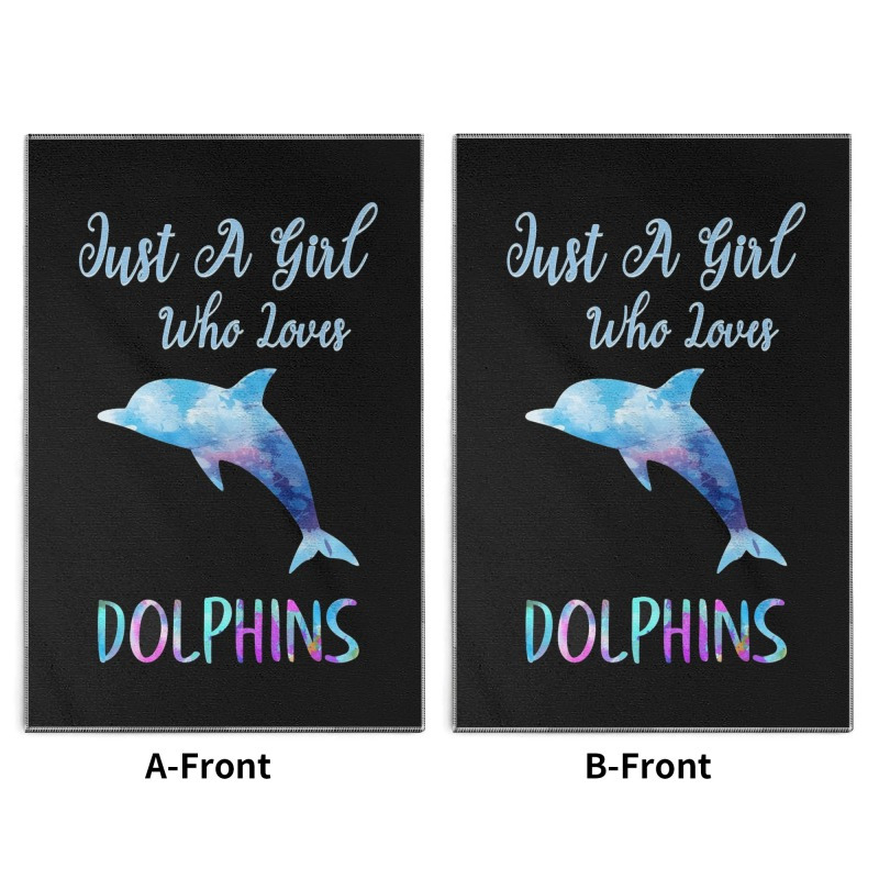 

2-pack Contemporary Dolphin Kitchen Towels - Ultra Soft, Machine Washable, Woven Polyester Dish Cloths For Cleaning, Space-themed Oblong Dish Towels, 18x26 Inches