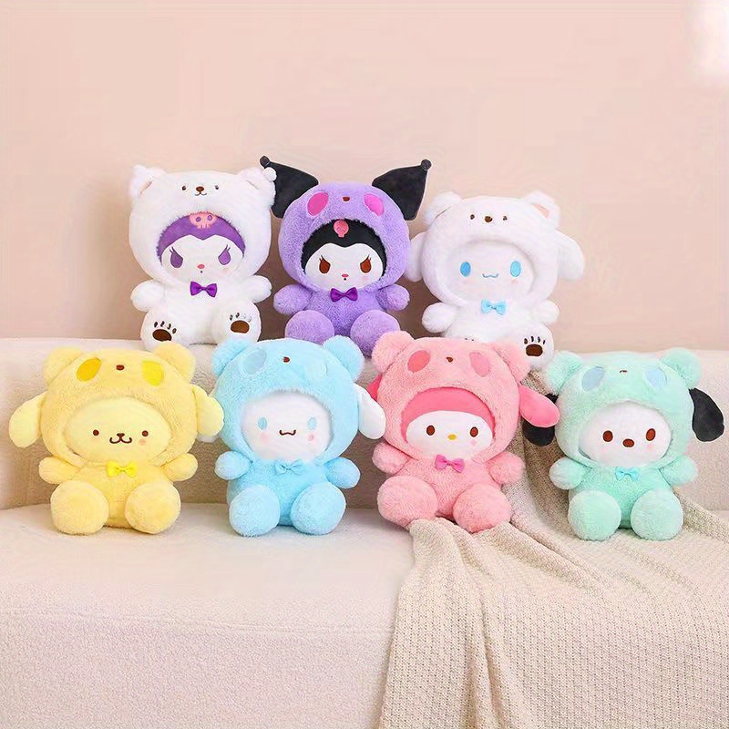 SANRIO Plush Toy Collection for Youngsters - Hello Kitty, My Melody, Cinnamoroll, Pompompurin, Kuromi, Pochacco - Soft Fabric Dolls & Pillows