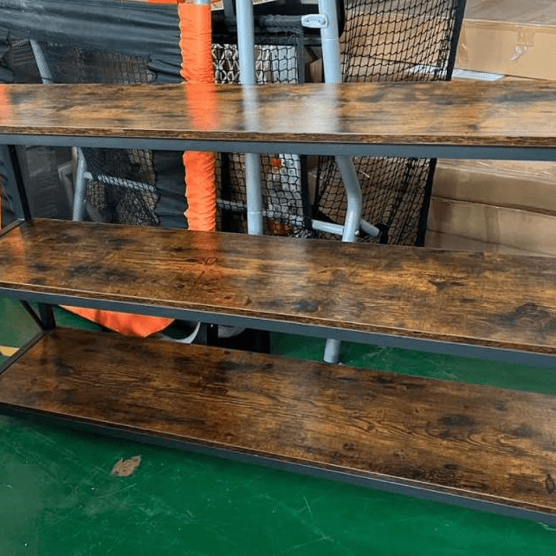 

'3 Tier Console . 1" Narrow Entryway Table With Storage Wood Sofa Table With Metal Frame Industrial Behind Couch Table For Living Room Hallway Entryway'