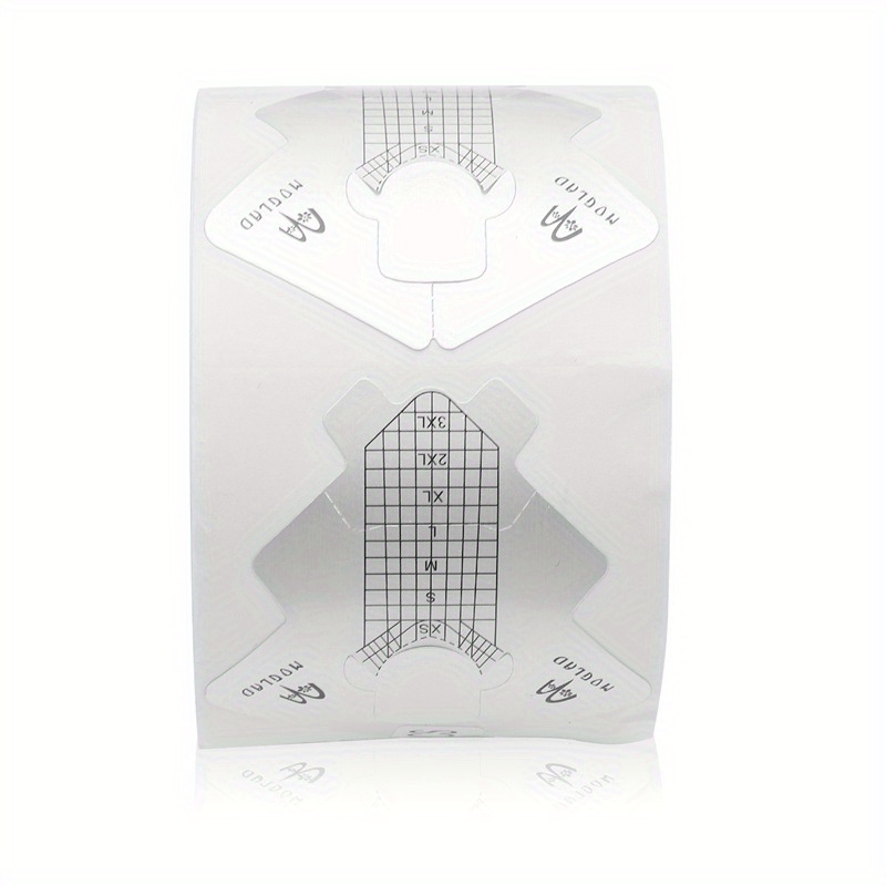 Image of 100pcs Hypoallergenic Fish-shaped Aluminum Foil Nail Forms For French Manicure & Extension - Durable Nail Art Templates