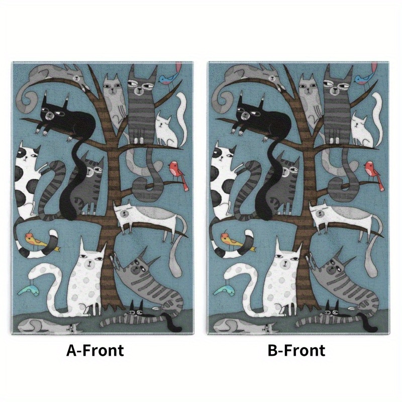 

2pcs Set Cat Pattern Towels - , & -use For , Bathroom & Table Cleaning, 18x26