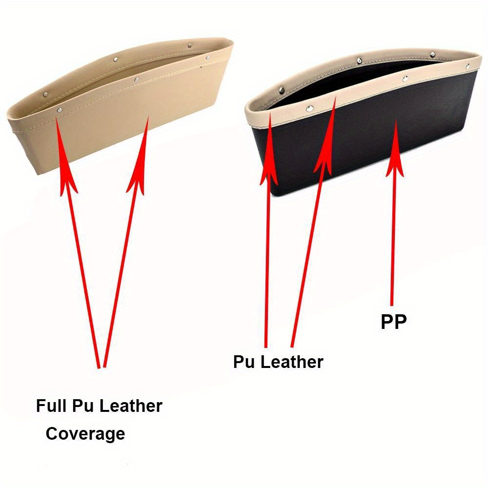 1pc pu leather car seat   storage organizer pocket for phone keys glasses wallet cards cables details 4