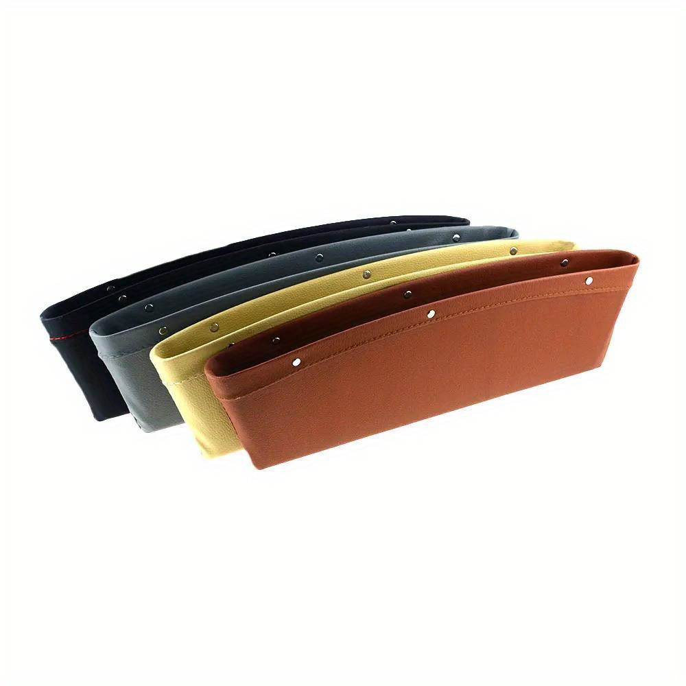 1pc pu leather car seat   storage organizer pocket for phone keys glasses wallet cards cables details 5