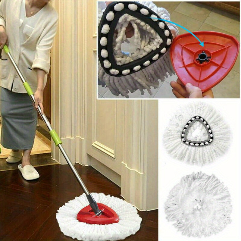 2pcs spin mop head refills washable     wet dry cleaning dust removal easy to clean essential household cleaning accessory details 9