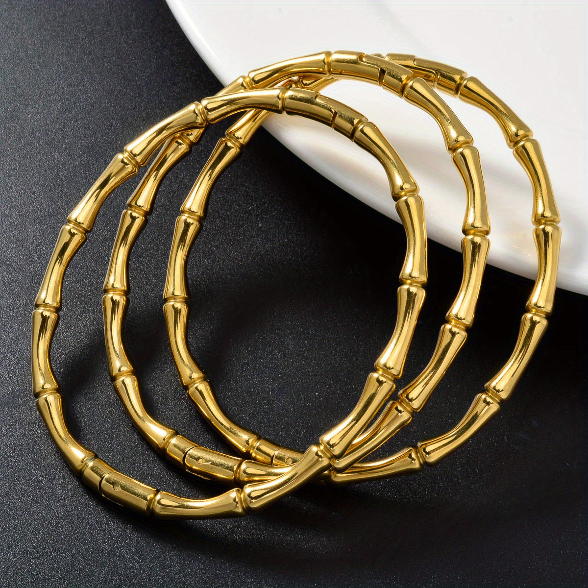 

Zeadear Elegant Stainless Steel Bamboo-shaped Bracelet For Women - , Everyday & Party Wear