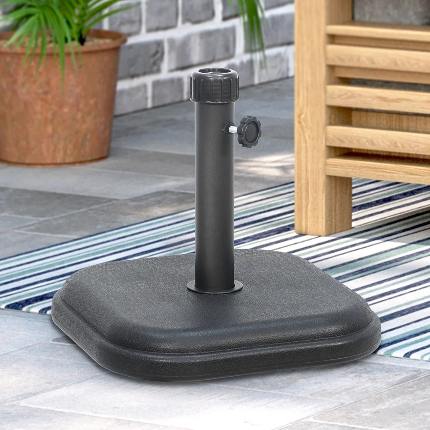 Concrete Umbrella Base In Black - Temu