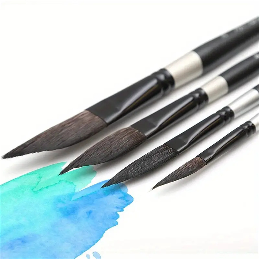 Squirrel Hair Watercolor Brush with Ergonomic Handle & Fine Tip