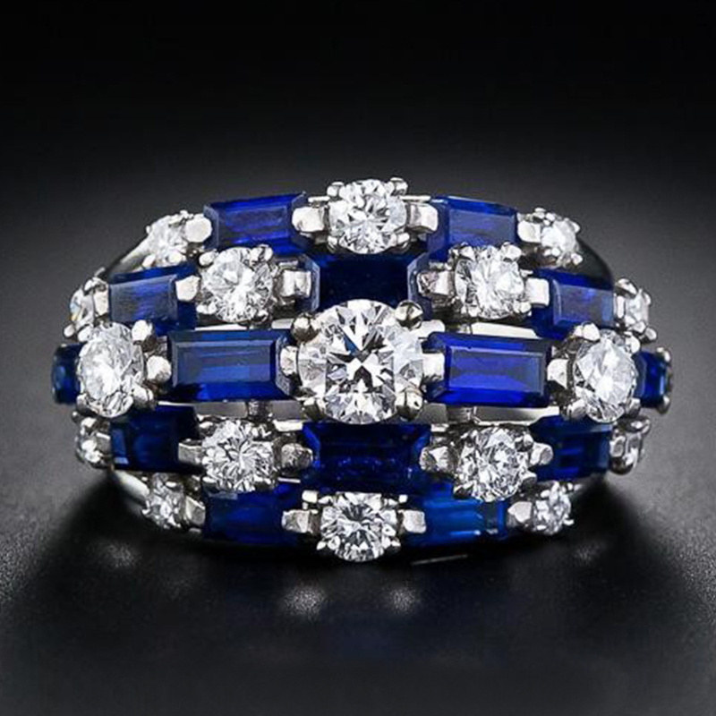 

1pc Creative Color Treasure Series Full Of Zirconia Rings Europe And The United States New Rings