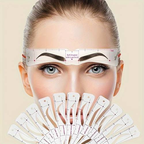 eyebrow stencil 12pcs eyebrow shaper kit reusable eyebrow template with strap 3 minutes makeup tools with elastic fixing belt eyebrow tools