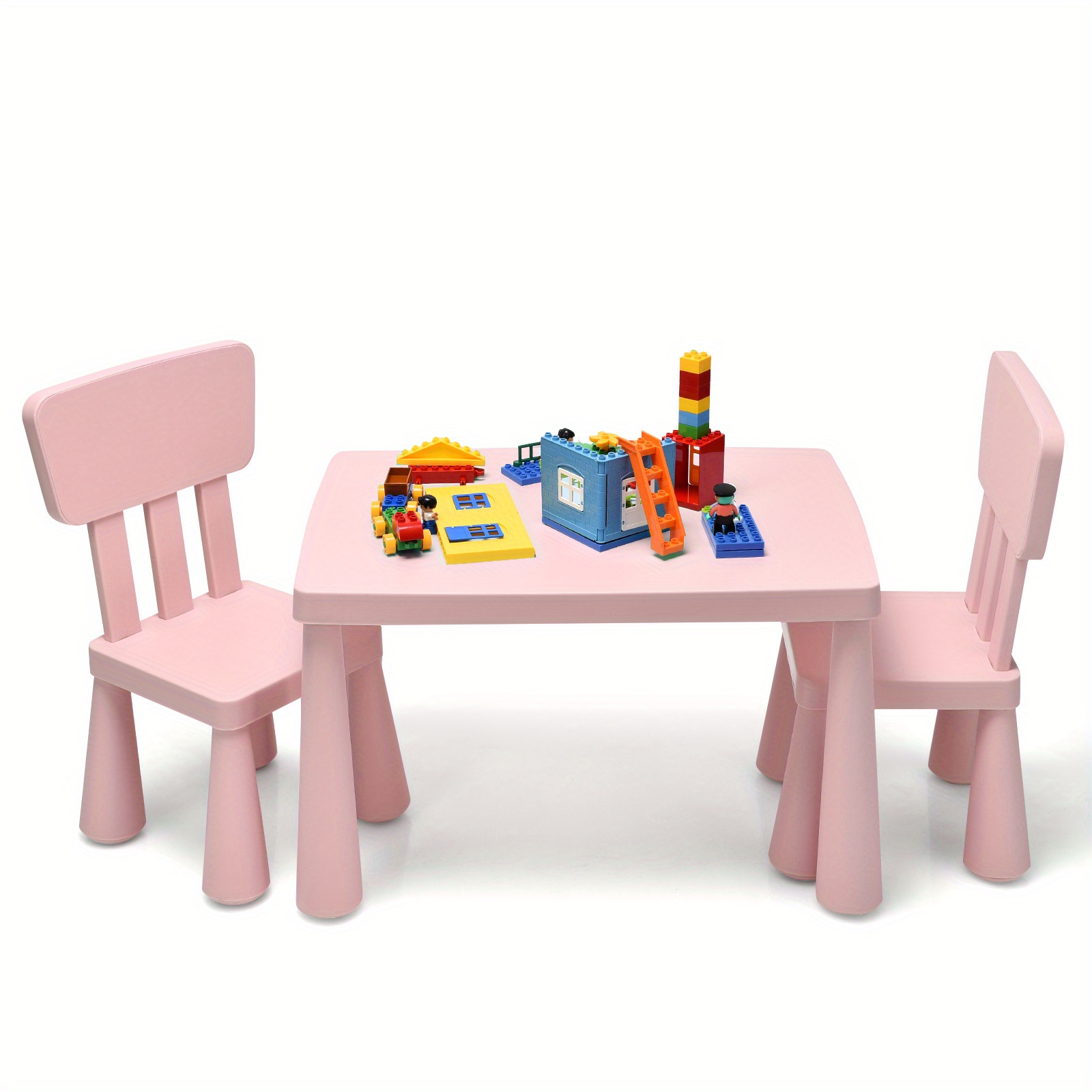 TEMU Table et chaises pour enfants MULTIGOT - Ensemble de 2 chaises pour enfants - Bureau d'étude pour salle à manger - Cadeau pour bébé rose