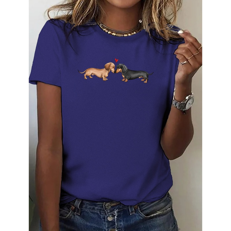 

Heart 2 Dachshund Dogs Cotton Women's T-shirt With Comfortable Fit