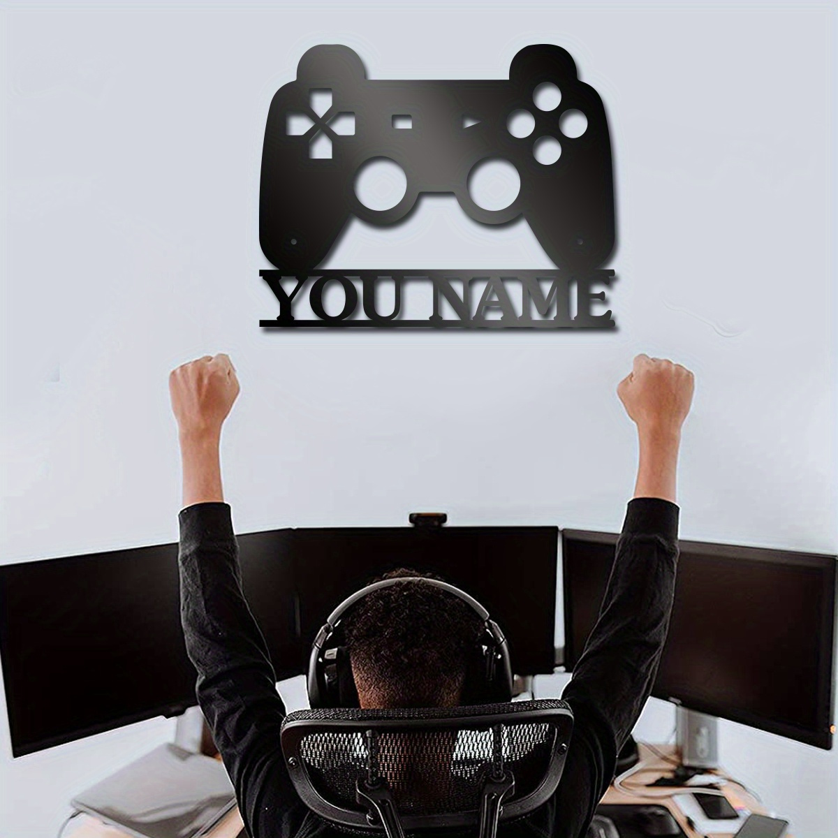 

Custom Video Game Controller Metal Wall Art - Personalized Gamer Name Sign Decoration For Room Or Game Room - Iron Material