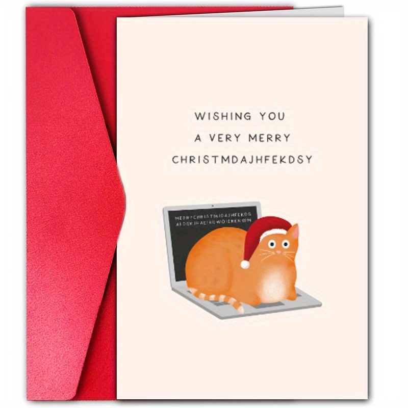 

Charming Cat-themed Christmas Card - Perfect For Friends & Family, Festive Holiday Greetings