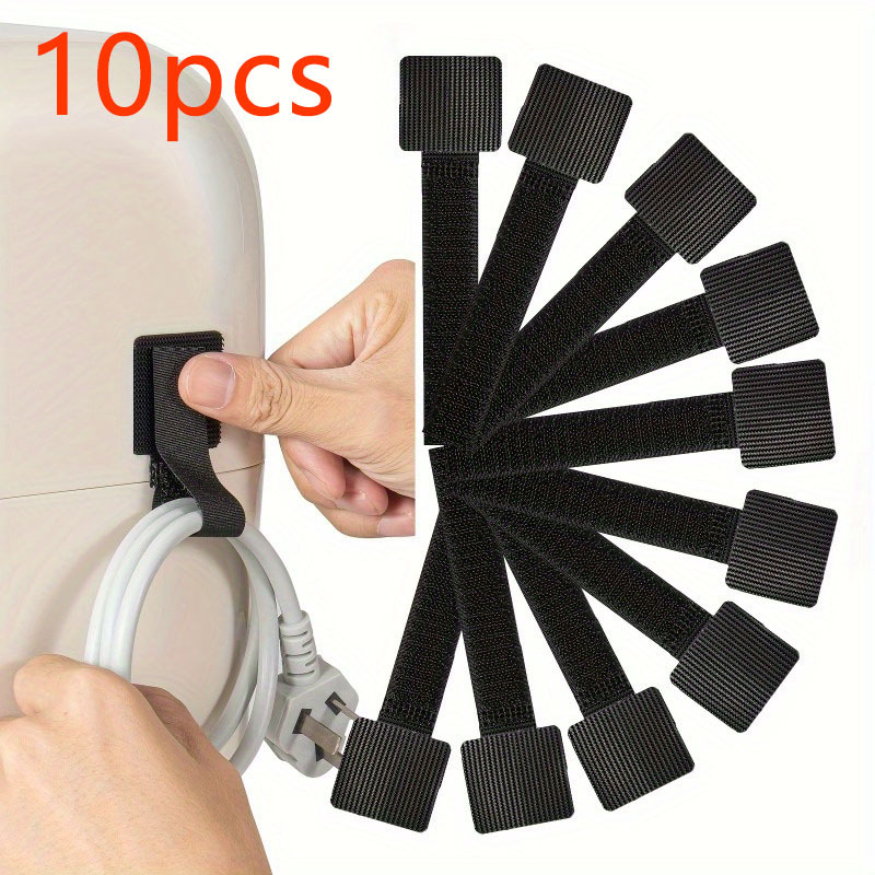 

10pcs Nylon Cable Organizer Straps - Desktop Cord Management For Computers, Electronics Accessories