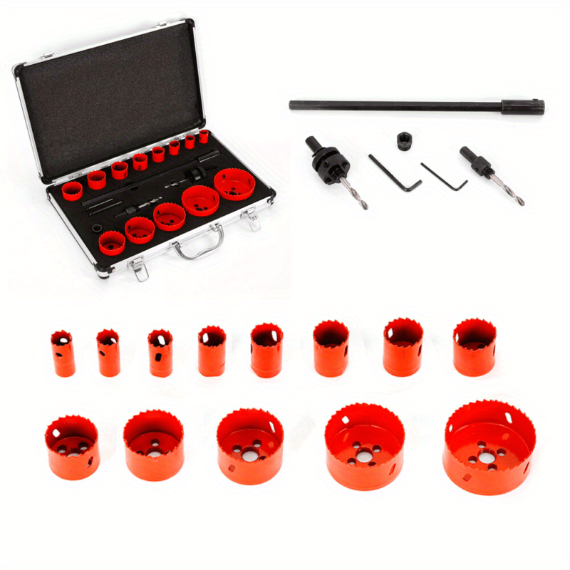17 Pcs Set Hss Can Drill Bit Set With Case 19-76mm