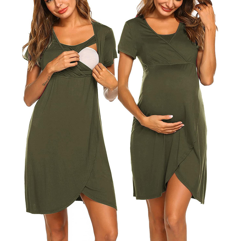 

Nursing Nightgown Maternity Dress Breasfeeding Sleepwear For Women