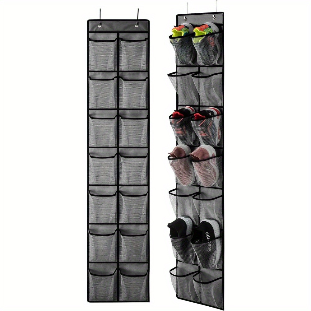 

Briartw Over-door Shoe Organizer: 14 Large Mesh Pockets For Closet Organization And Storage