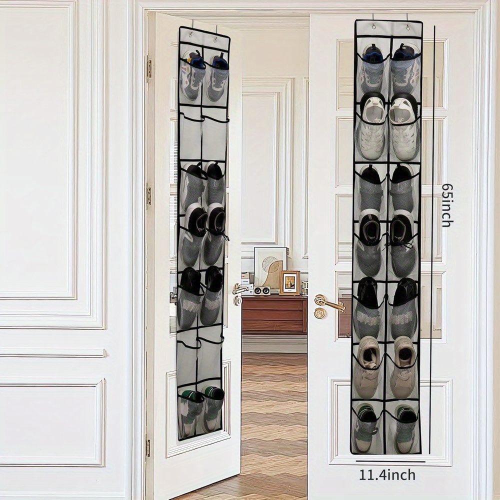 schuhregal tür 14 große netztaschen hängendes schuhregal