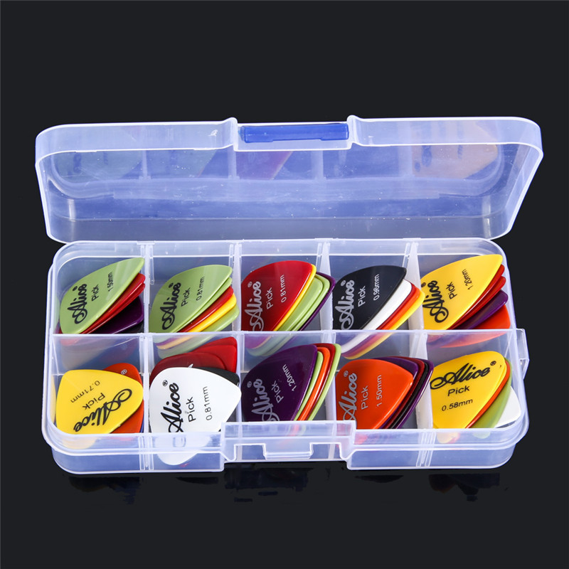 

20pcs Guitar Picks Set, Mixed Color Abs Resin, Frosted/smooth Texture, Pick Collection In Storage Box