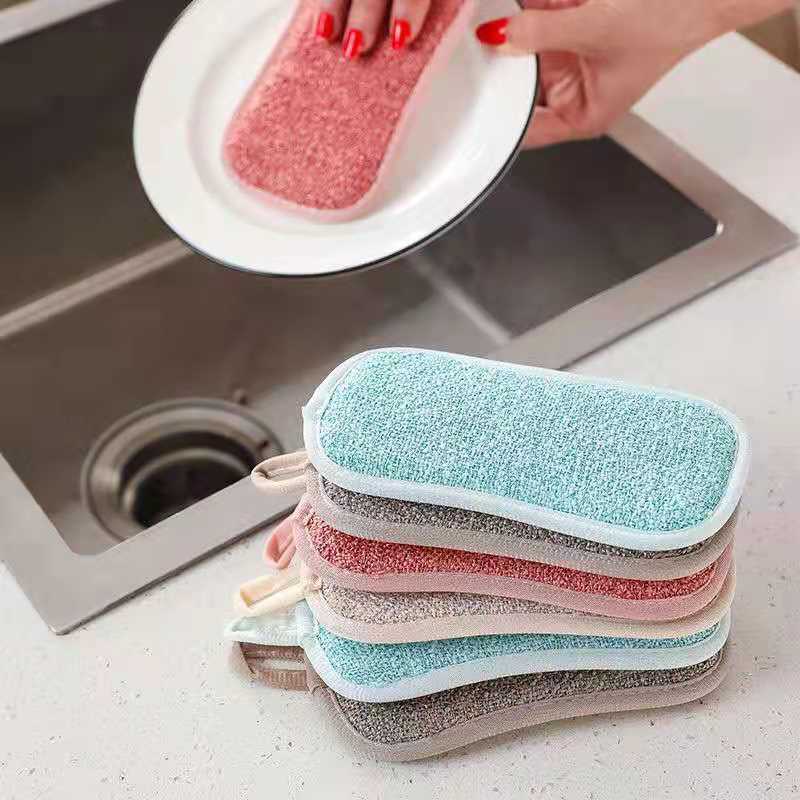 

6pcs Kitchen - Oil- Dishwashing Sponges, - Cleaning For Dishes & , Reusable Scouring , Cleaning Supplies