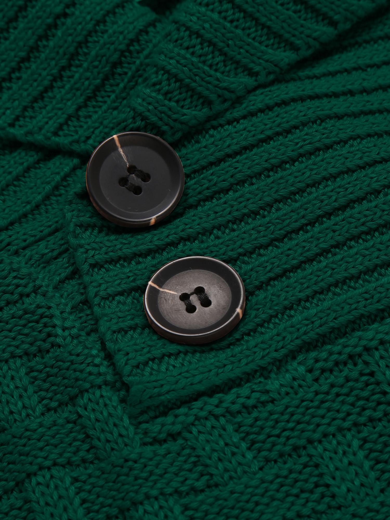 【COSYHARU】Color Scheme Cable Knit S/S Button Collar Ver forét Hybrid Men's Cable Knit Sweater Beige F4099-KHAKI