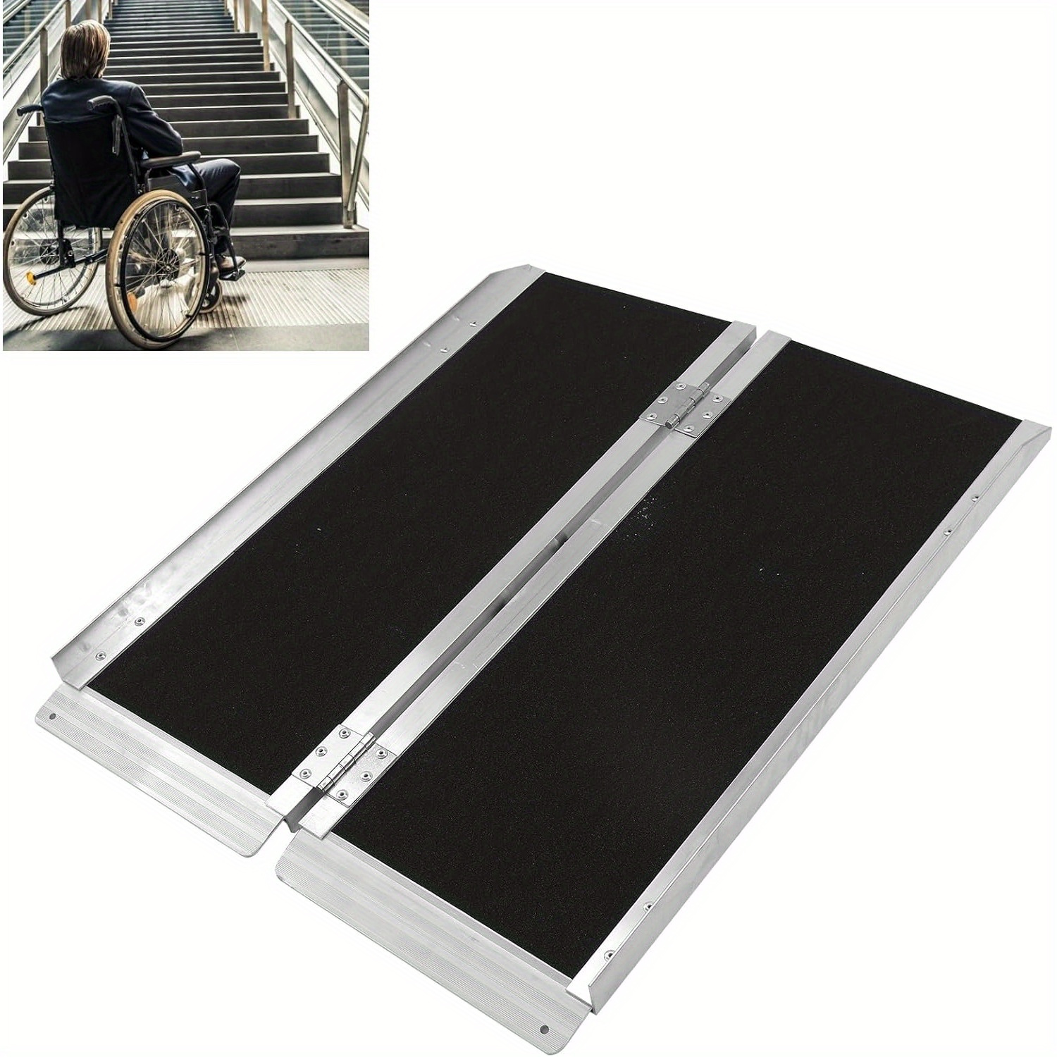 

Loading Ramp, Foldable Wheelchair Ramp With Handle For Doorways For Steps For Wheelchair For Stairs For Mobility Scooter