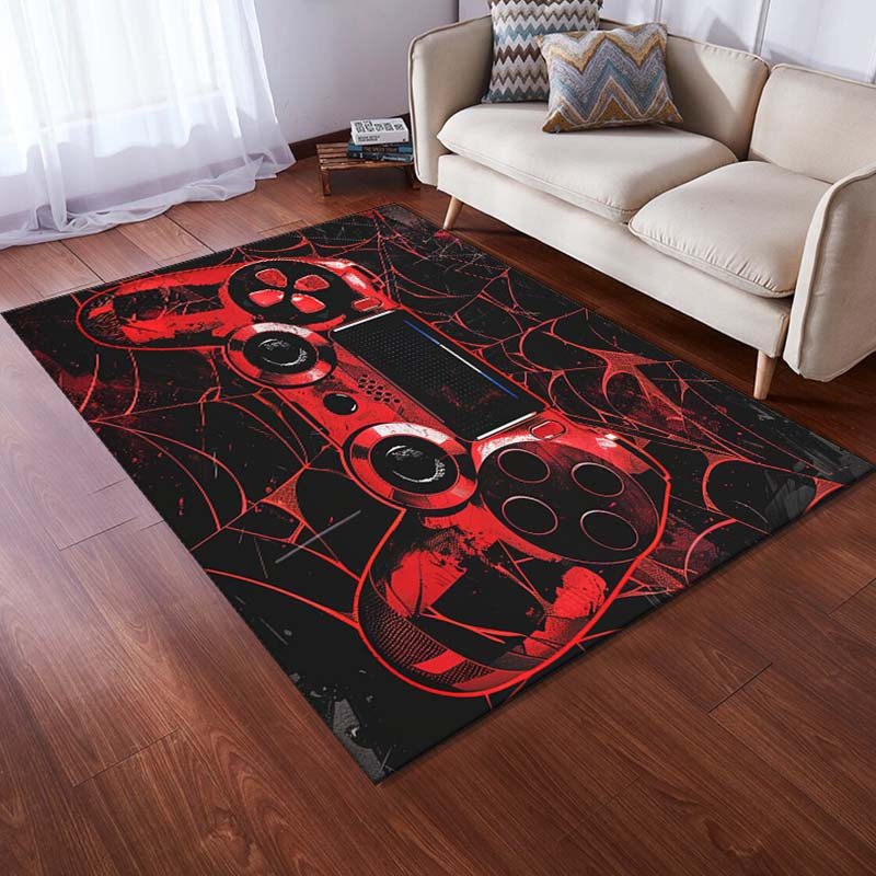 

800g/m² Crystal Velvet Gamepad Spider Web Red Rug - Non-slip, Durable Indoor/outdoor Mat For Living Room, Bedroom, Kitchen, Room Decor, And Gifts