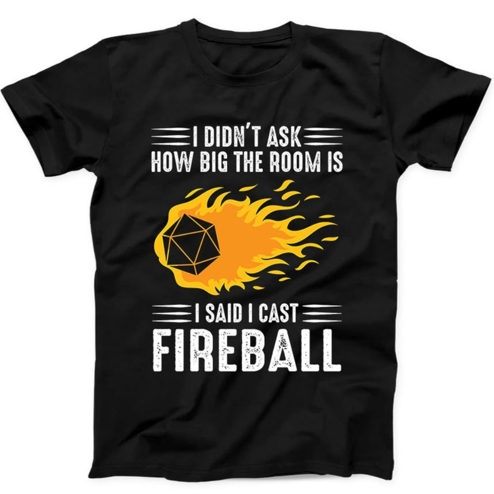 

Fireball Dragon Cave Mage Wizard Gift T-shirt Black T-shirt 36