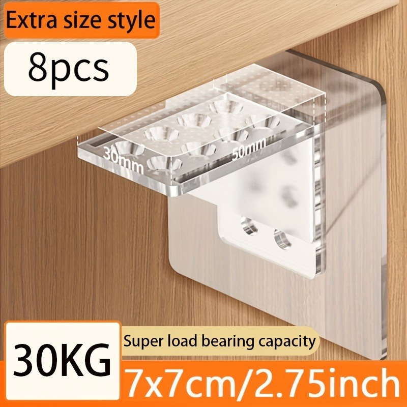 

Heavy Duty Shelf Pegs - Punch Free, Self Adhesive, Strong Holders For Kitchen Cabinets, Book Shelves &