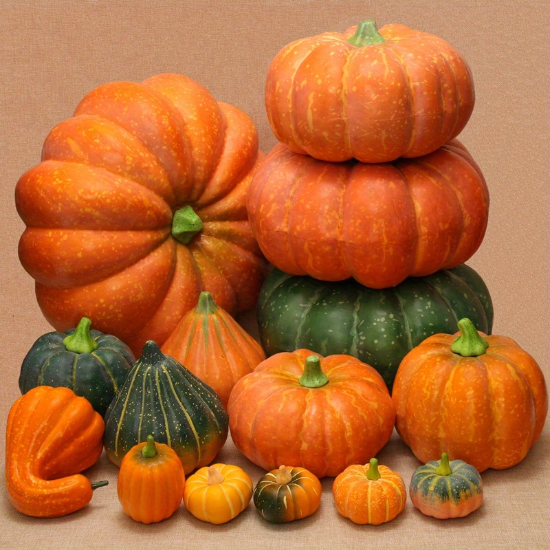 

Large Lifelike Pumpkin Decoration - & Thanksgiving, No Power Needed, Feather-free, Home & Kitchen Ornament