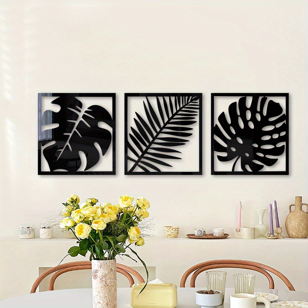 

Contemporary 3d Tropical Leaf Acrylic Wall Decals For Living Room Or Bedroom