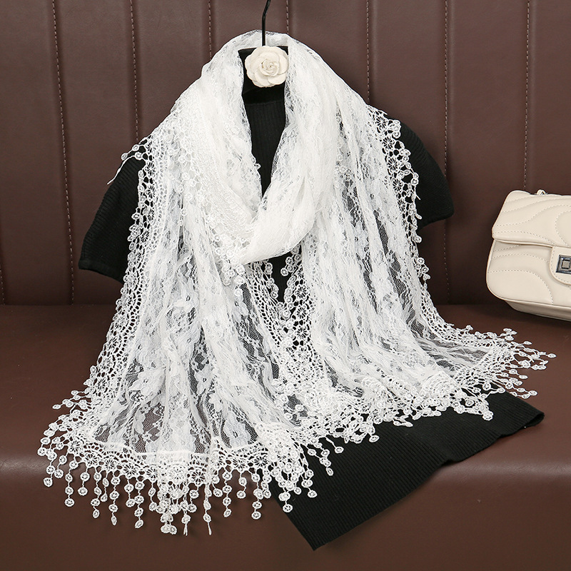 Elegant Lace Tassel Shawl for Women