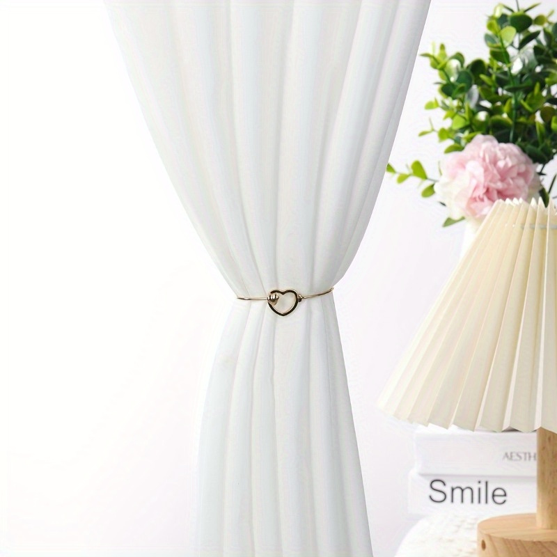 

2pc Simple Curtain Tieback, Decorative Heart-shaped Curtain Holdbacks, Home Accessories Decor