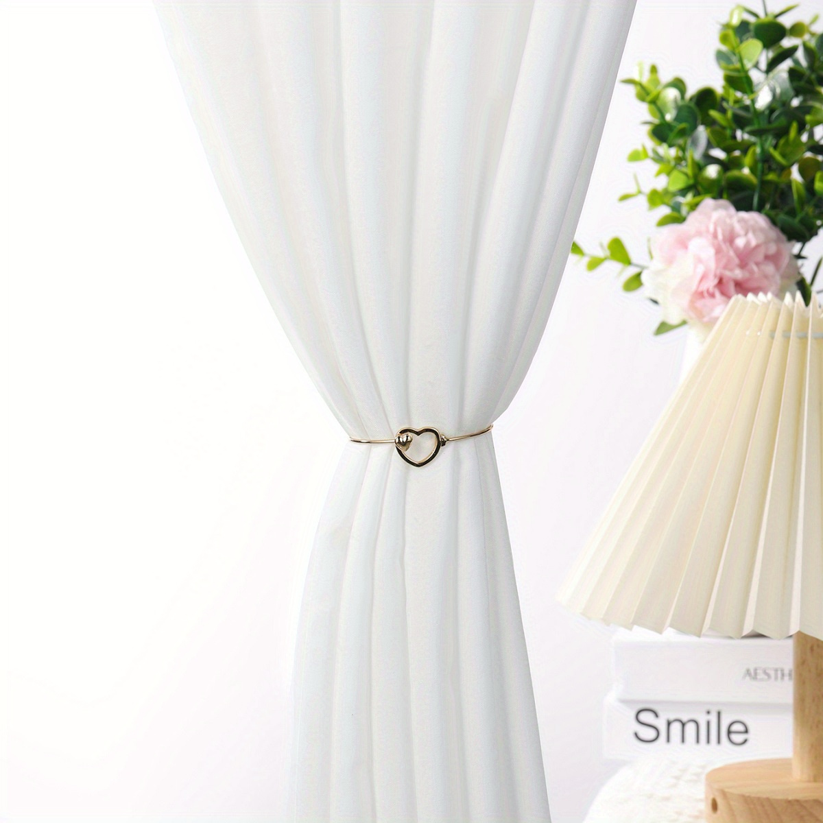 2pc simple curtain tieback decorative heart shaped curtain holdbacks home accessories decor details 0