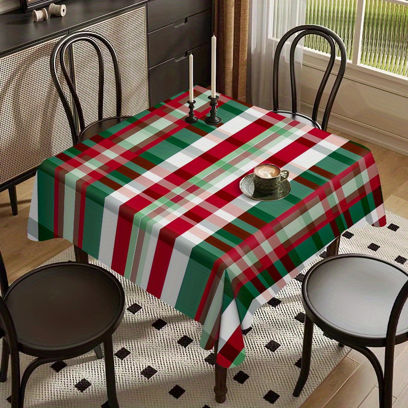 

Christmas Cheer Tablecloth - Festive Print, Stain & Oil Resistant, Perfect For Holiday Dining & Parties, Versatile Shapes Available