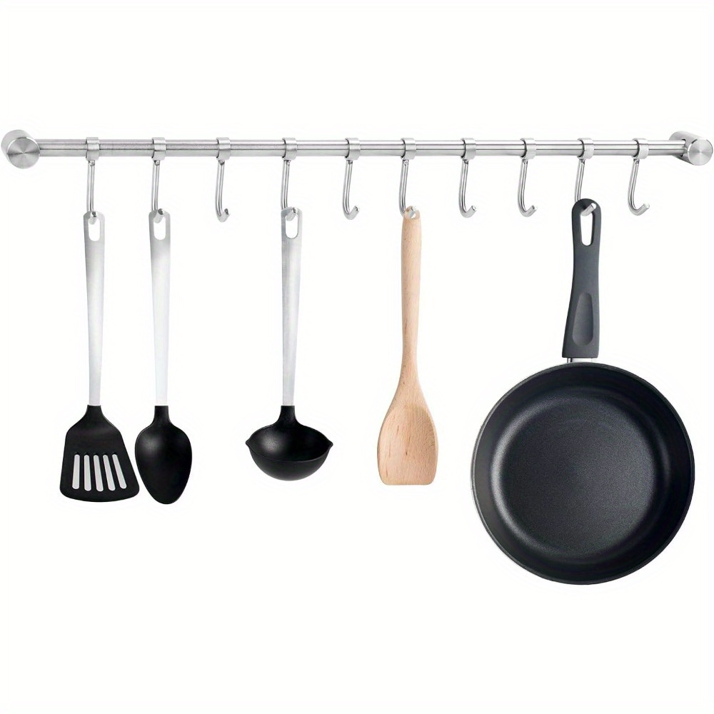 TEMU Kitchen Hanging Kitchen For Kitchen Utensils Towels Steel Kitchen Hanging 10 For Kitchen Bathroom 52 Cm ()