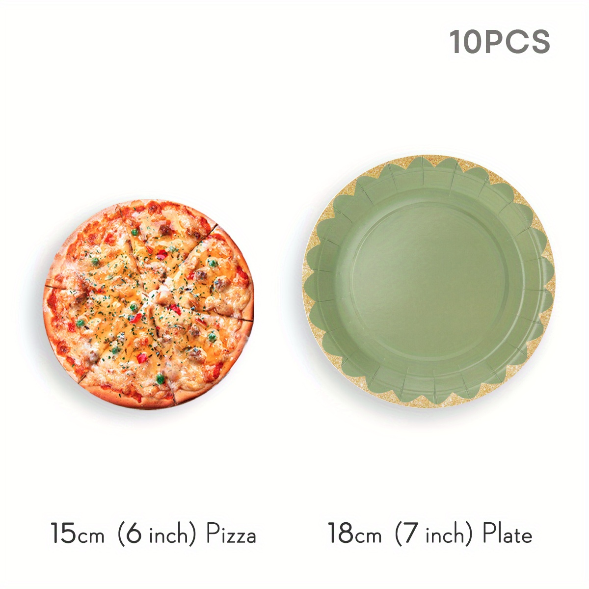 Image of 10/24-pcs, 7/9 Inch Sage Green Paper Plates, Sage Green And Yellow Disposable Party Dinner Plates, Suitable For Party, Gathering, And Shower Decorations
