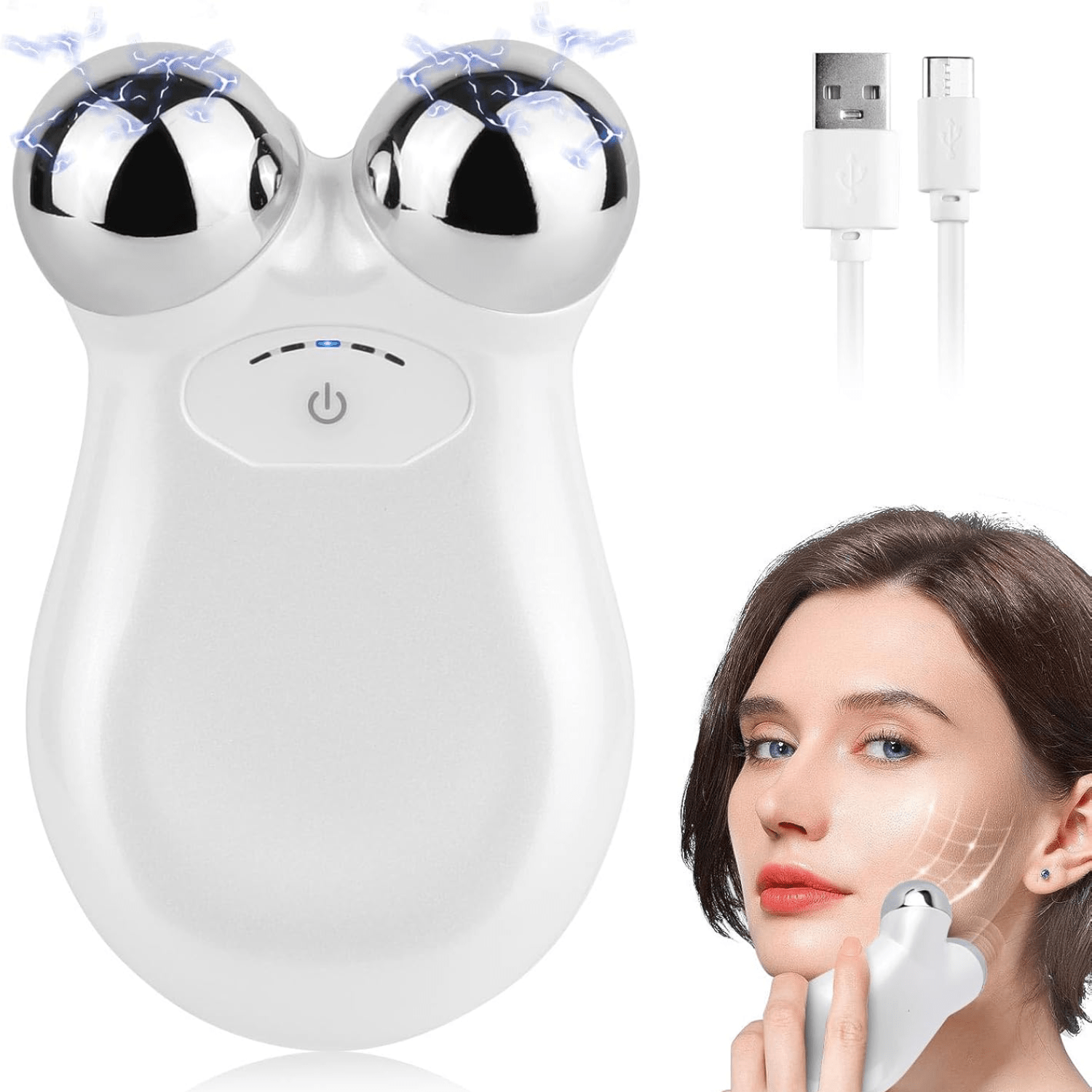 

Adjustment Facial Massager Device, Usb Rechargeable, For Tightening And Smoothing Skin, Portable Electric Facial Massage Tool