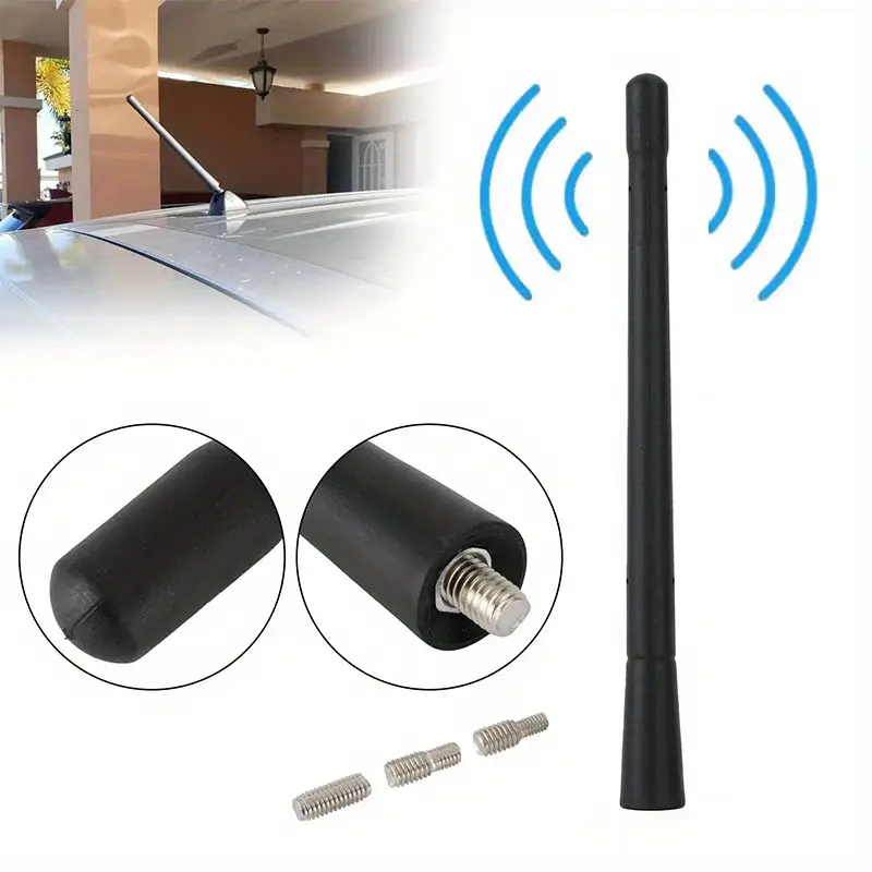 KEEPDSGN 7-inch Black Short Stubby AM/FM Radio Antenna For Car SUV Truck – Bendable Up To 90°