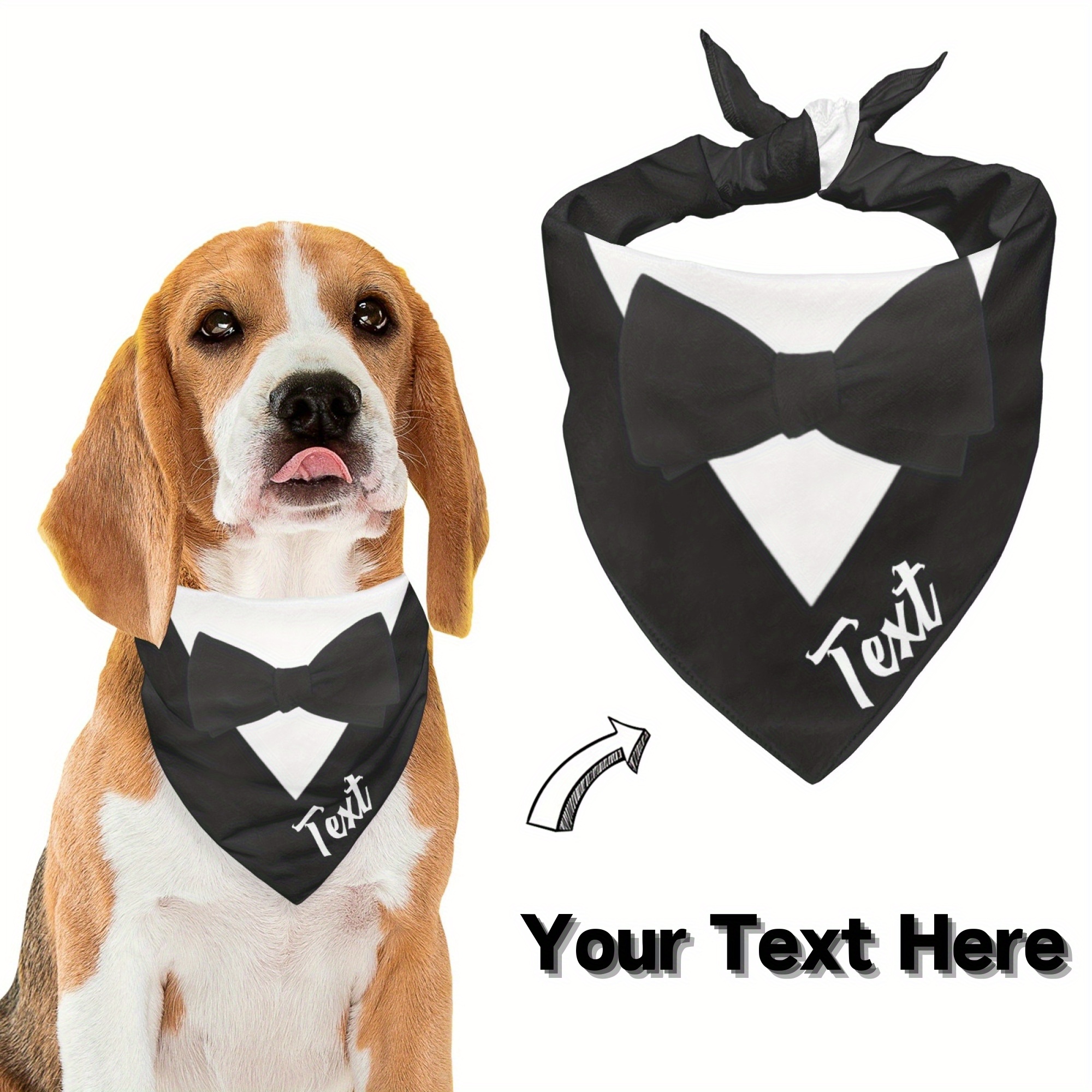TEMU Customized Pet Scarves With Text, Dog Scarves