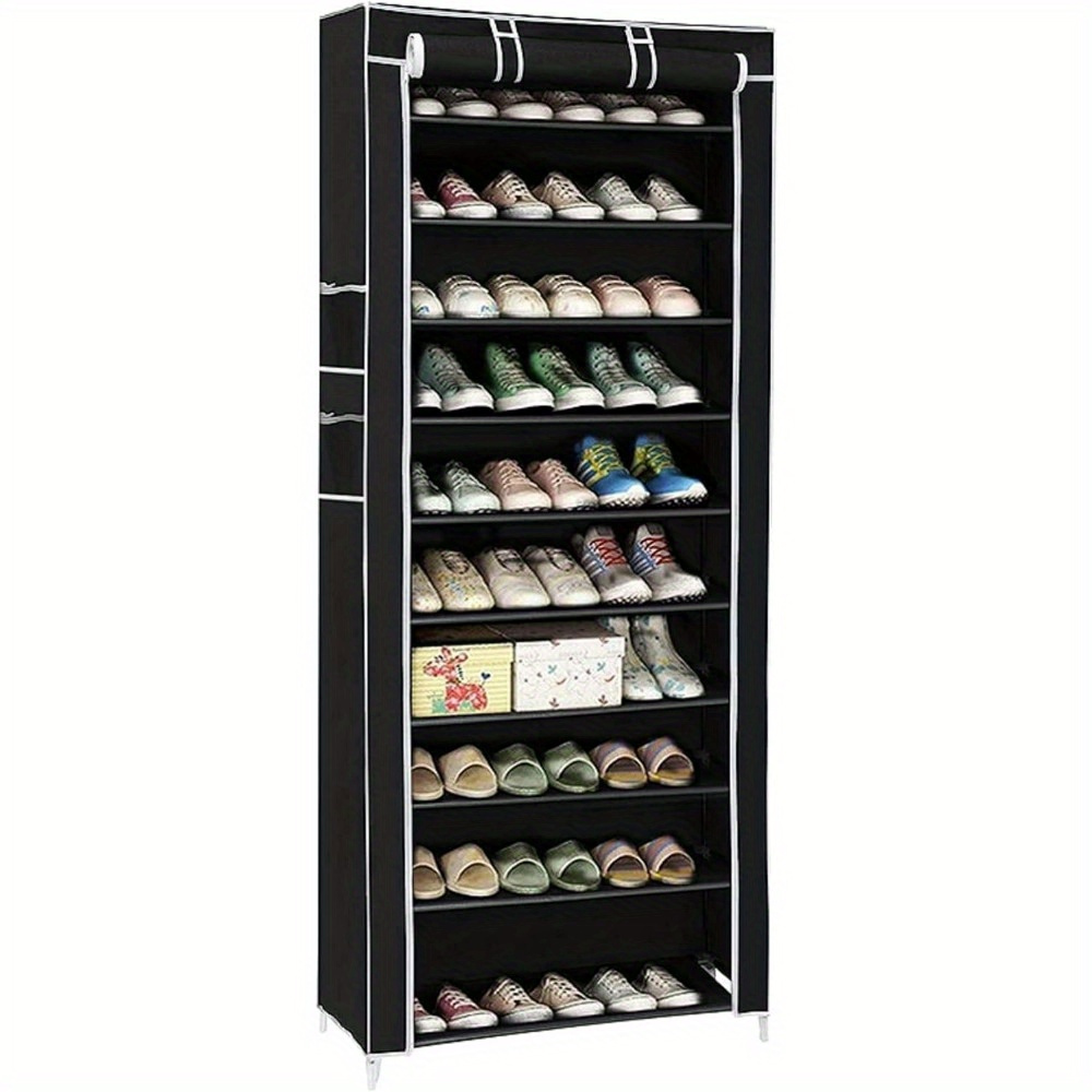 E-shop 9-stufiger Schuhschrank, Schuhregal, Schuhaufbewahrung, Platz für ca. 27 Paar Schuhe, einfaches Regal (58 x 28 x 160 cm)