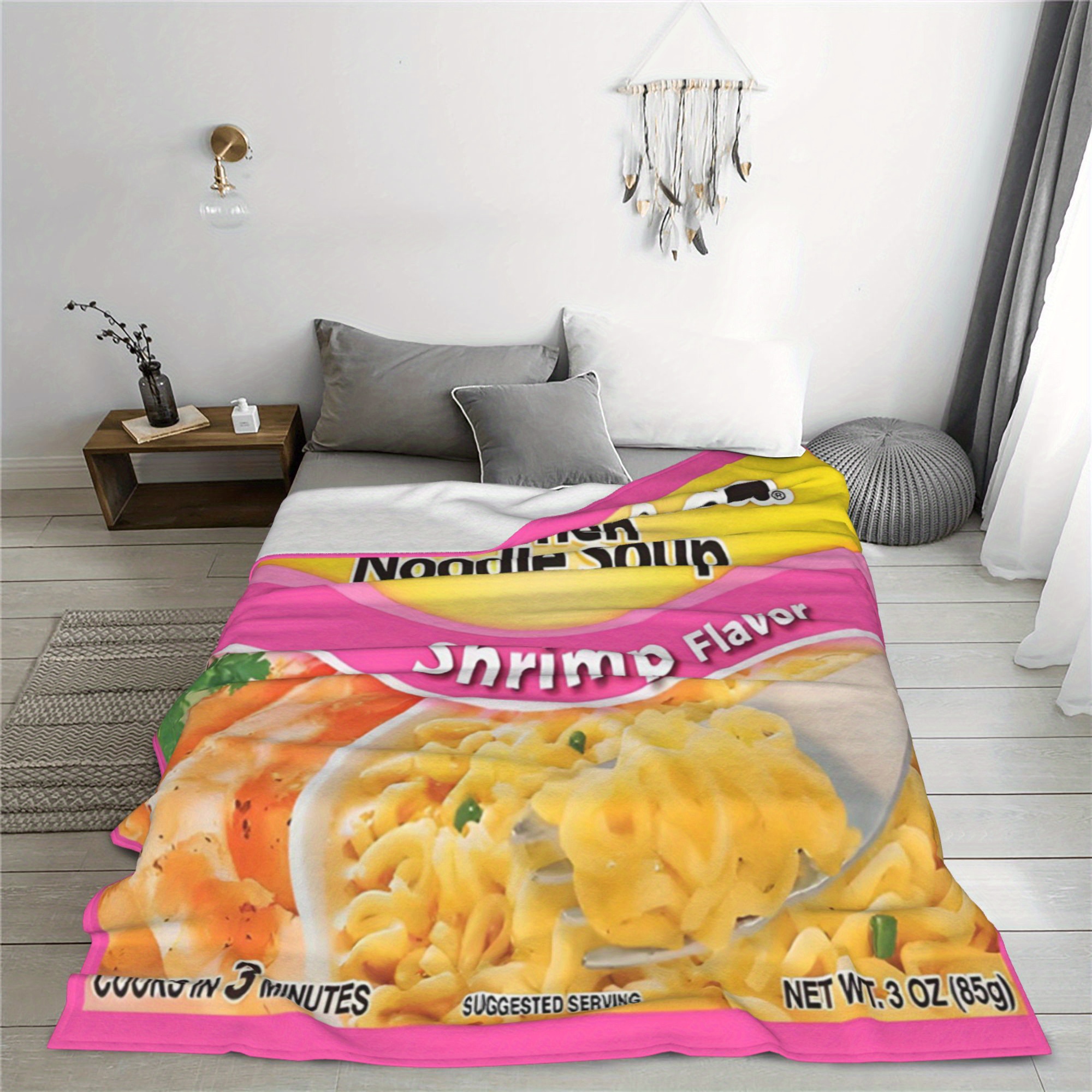 

Ultra-soft Flannel - Perfect Gift For Noodle Lovers, Cozy & Warm All-season Throw, Ideal For Couch, Bed, Office, And Travel Ramen Noodle Blanket