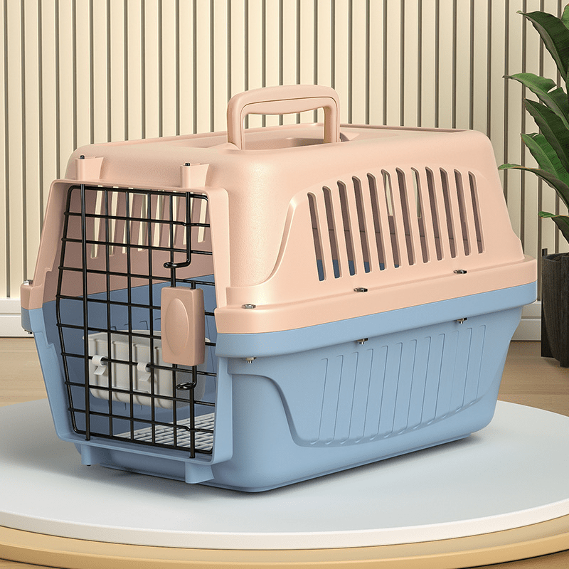 TEMU Durable Pp Material Pet Carrier With Secure Snap Closure, Heavy-duty Load Capacity, Portable Travel Crate For Cats And Small Dogs, Fall And Pressure-resistant Airbox