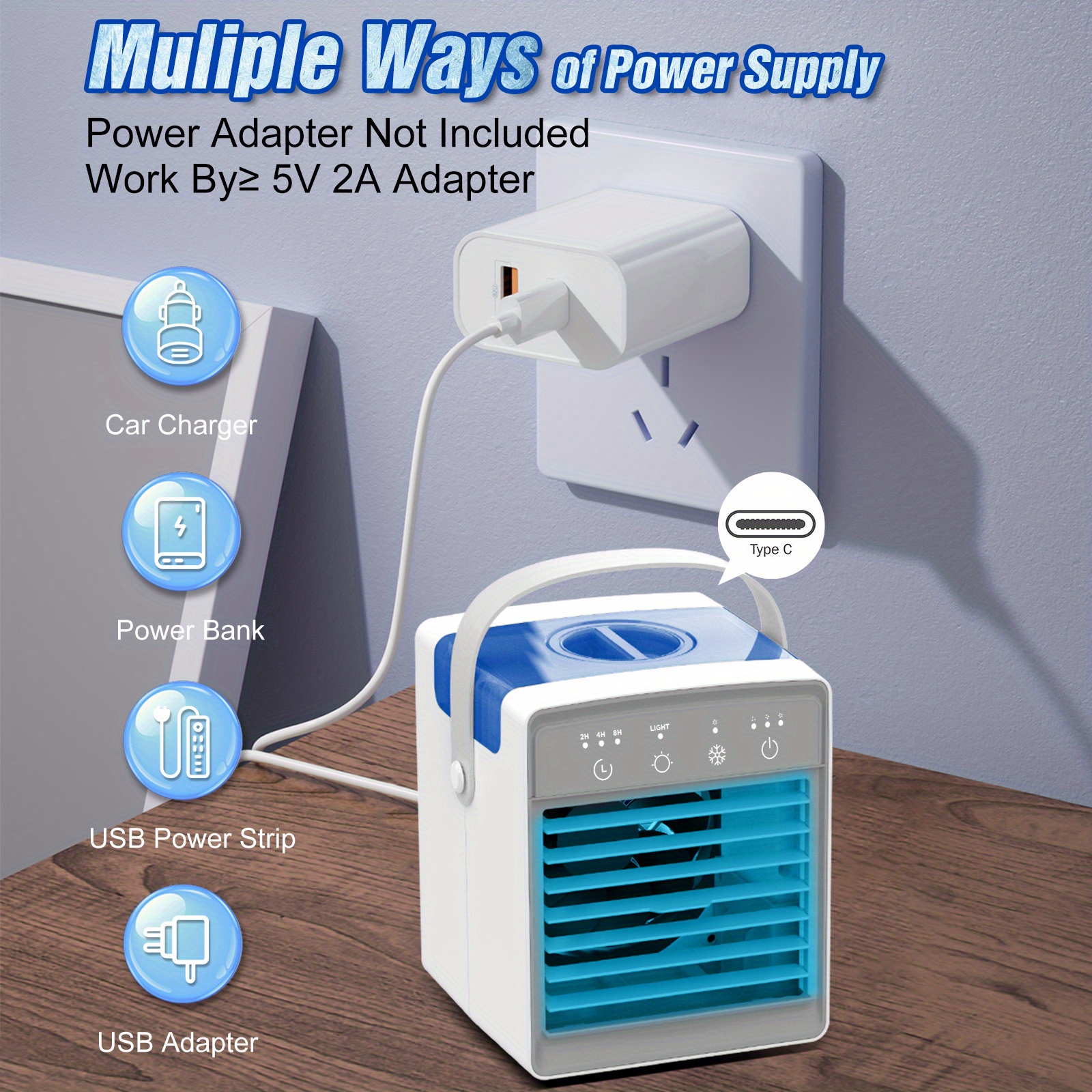 Personal portable air conditioner evaporative cooler quickly cools any space 4 in 1 hotsell