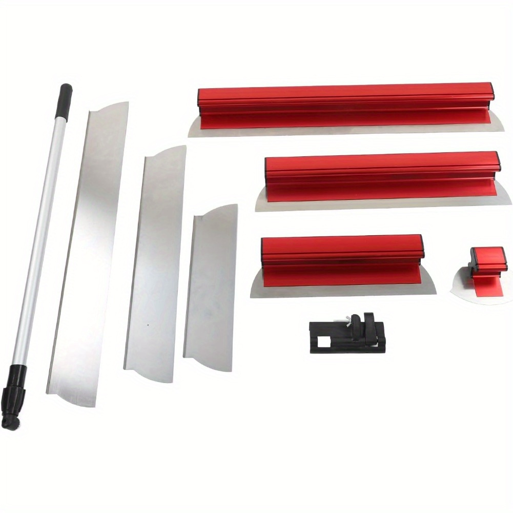 TEMU Homlokzati spatula hosszabbító nyéllel, rozsdamentes acél felületi spatula, dekoratív spatula gipszkartonhoz, széles spatula, fal- és mennyezeti